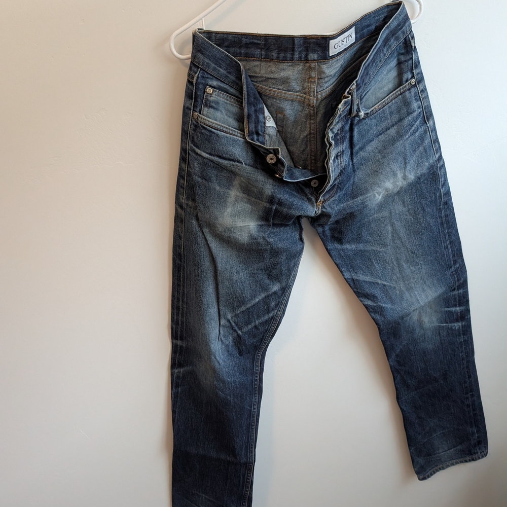 Gustin Men's Faded Indigo Slim Jeans